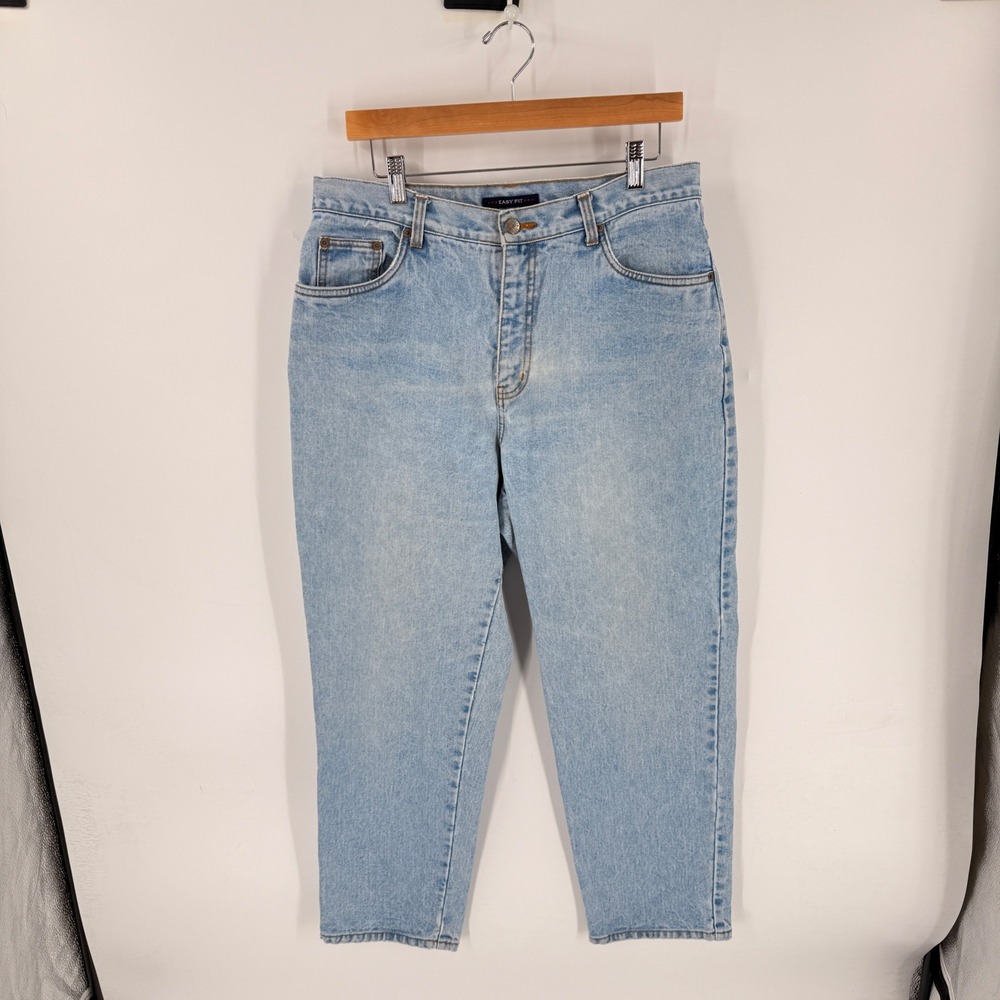 Vintage 90s Bill Blass Jeans Easy Fit Light Wash 14P Mom High Waisted Denim
